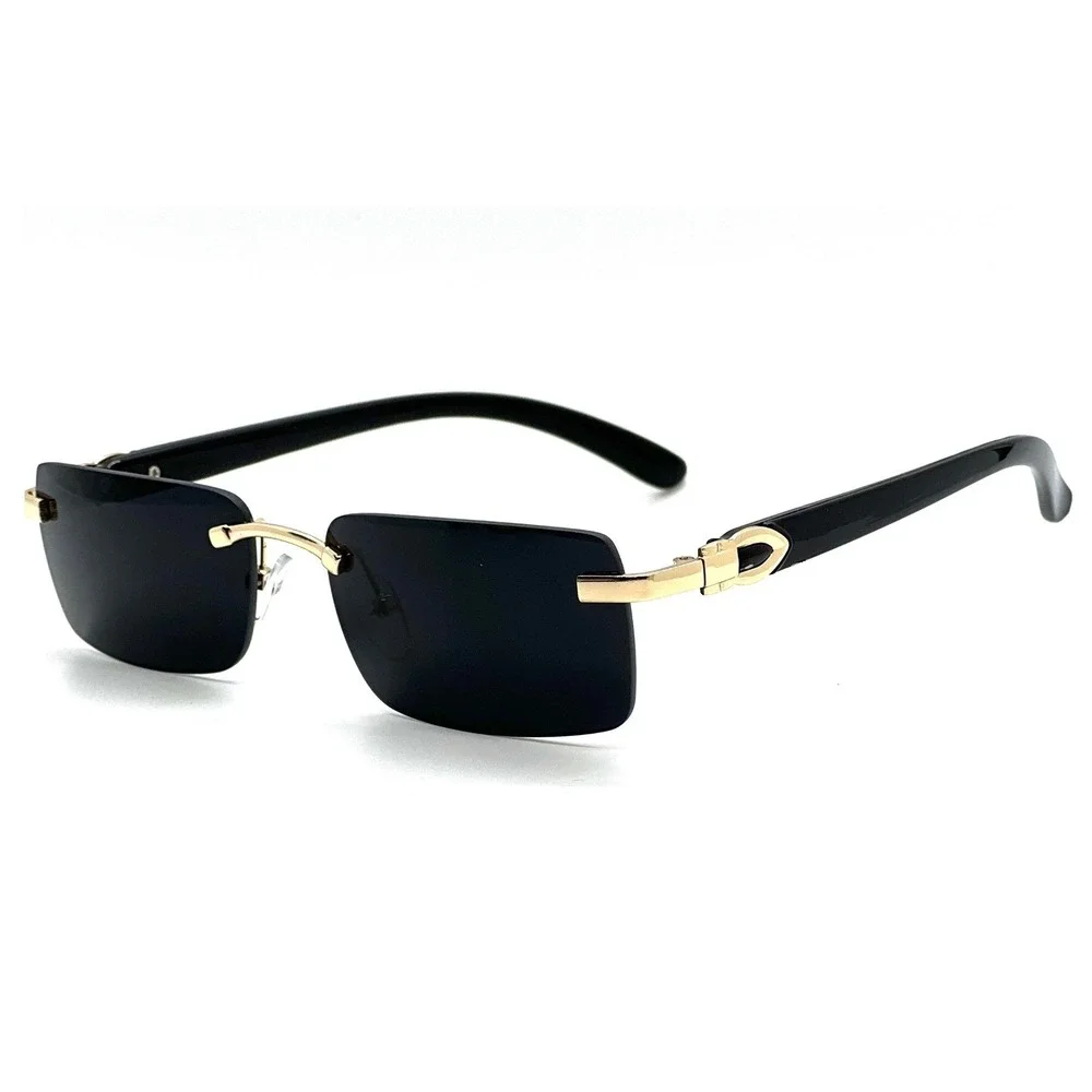 Sunglasses Square Retro Vintage Gold Accent Fashion Shades Gangster Lentes Gafas